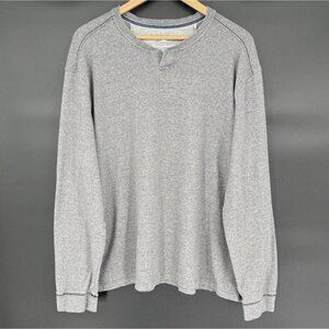 Tommy Bahama Men's Ribbed Long Sleeve Pullover Shirt XL Gray Preppy Coastal
